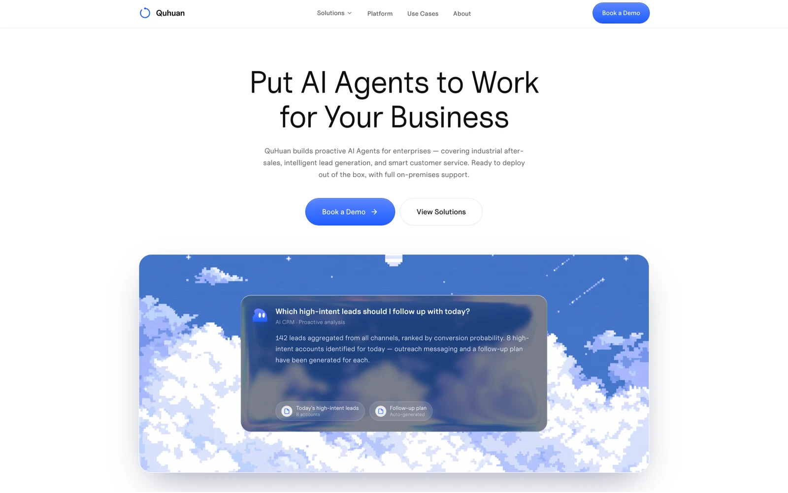 Quhuan — AI agents platform marketing site