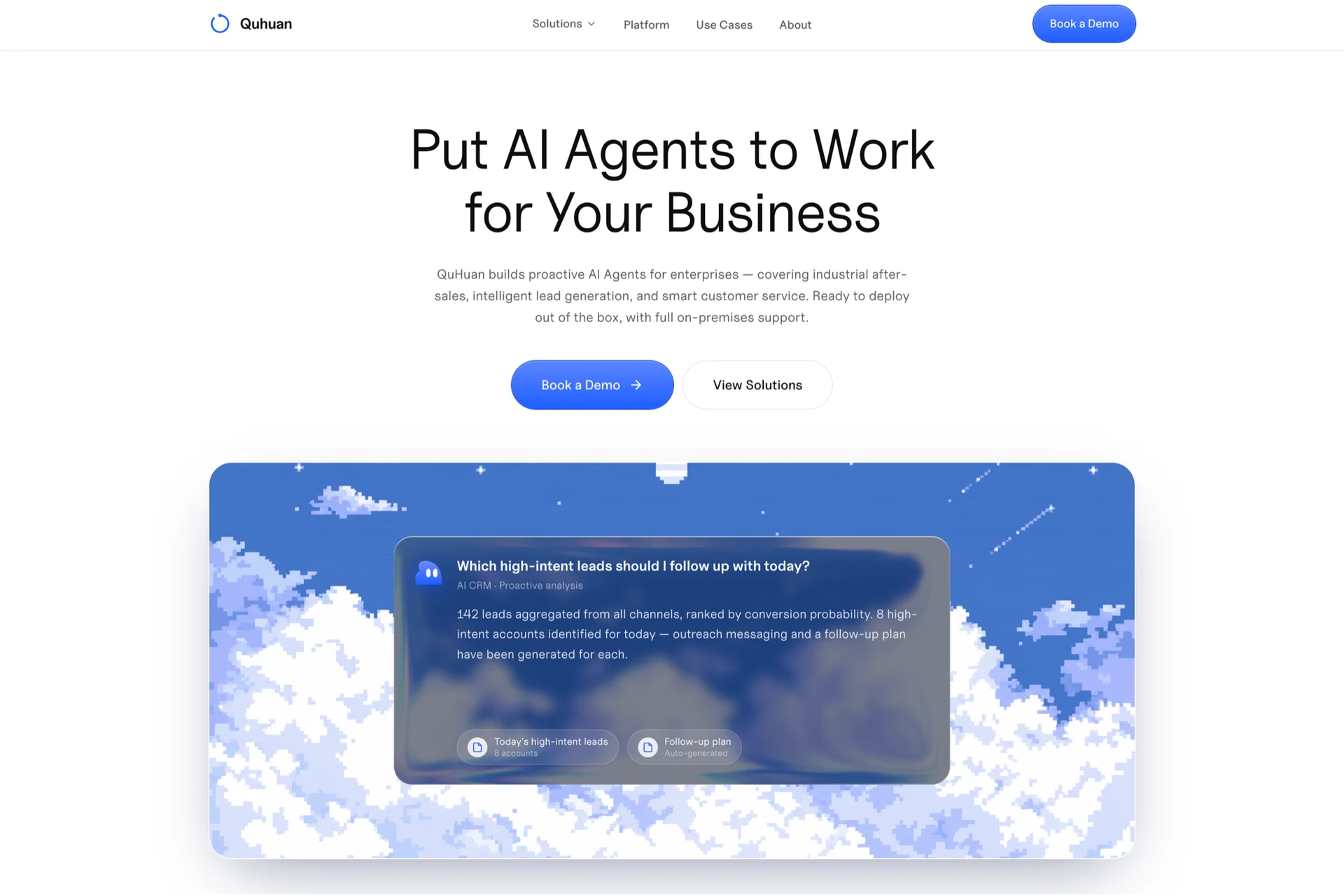 Quhuan — AI agents platform site